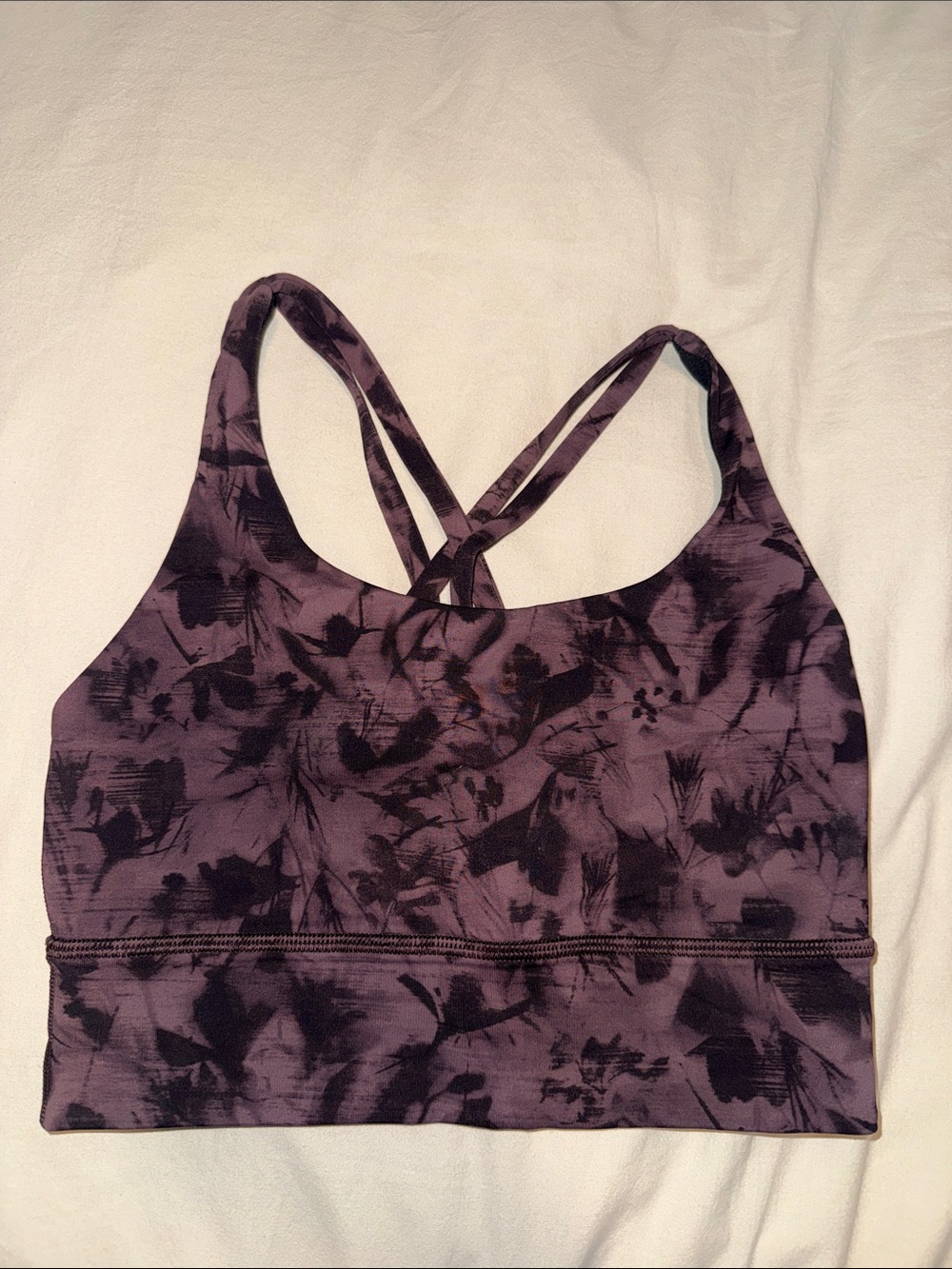 lululemon athletica Purple Floral Tie-Dye Crossback Sports Bra
